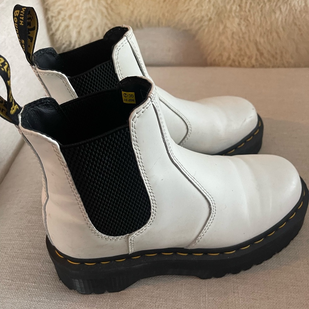 Dr. Martens White Ankle Boots